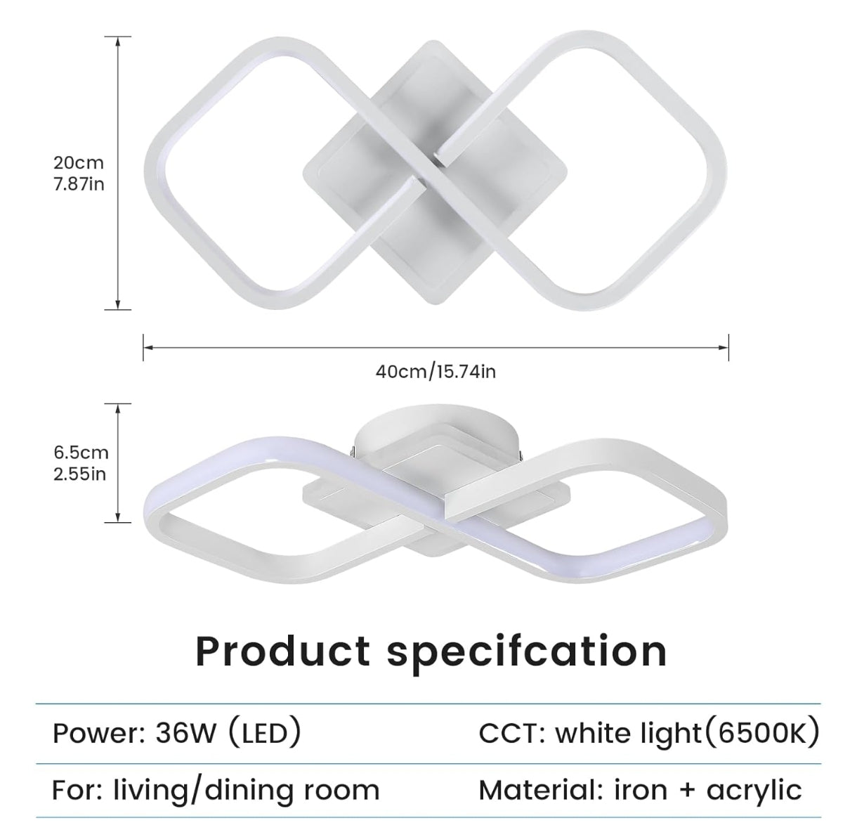 💡 Moderna LED stropna svetilka 36W, 6500K
