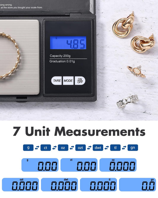 Digitalna mini žepna tehtnica 200 g × 0,01 g