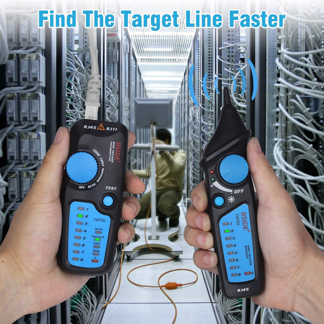 🔌 Tester in iskalec kablov BSIDE FWT81 – RJ45/RJ11, LAN, telefon, elektro kabli