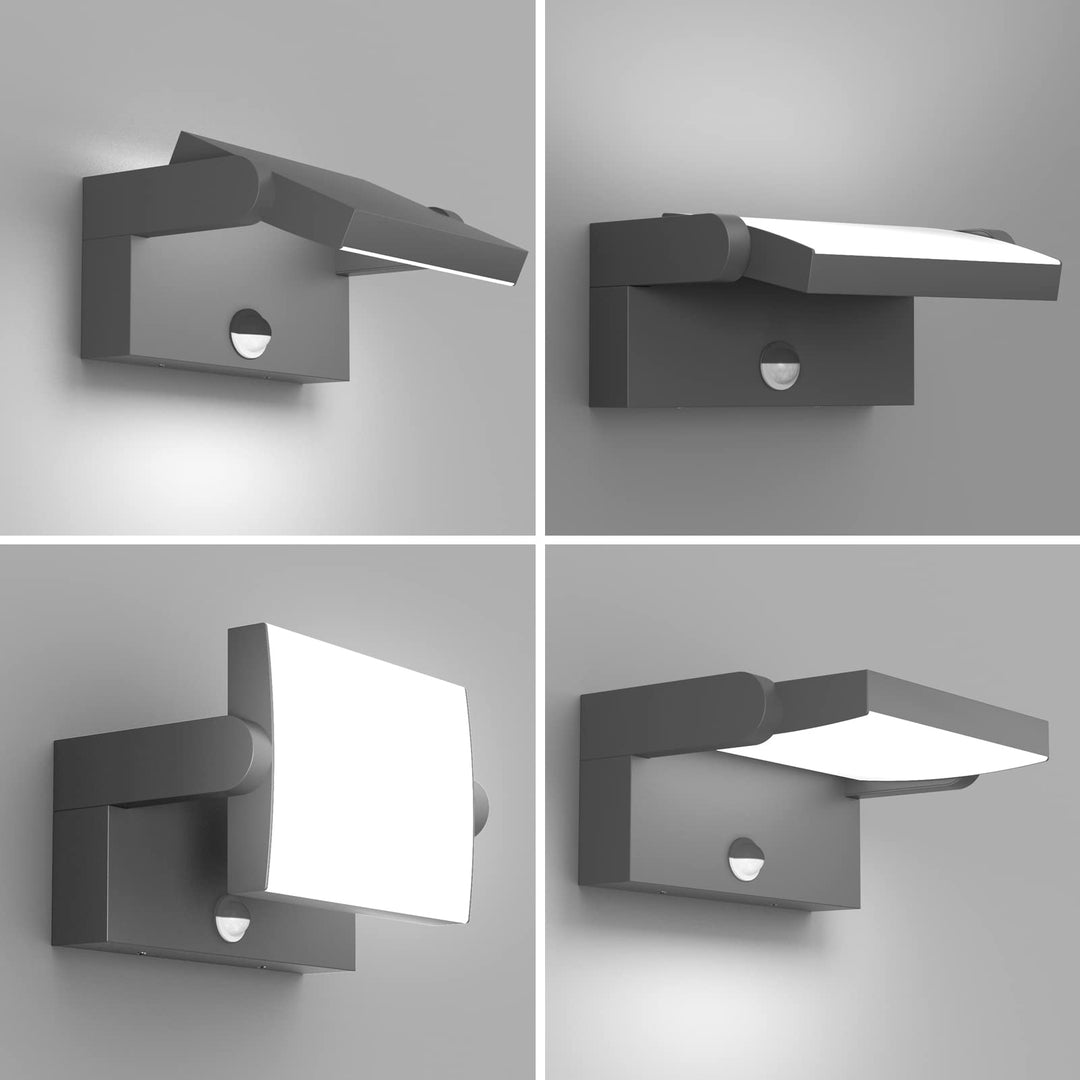 💡 Klighten 24W zunanja LED stenska svetilka z gibalnim senzorjem, temno siva (IP65, 6000K)