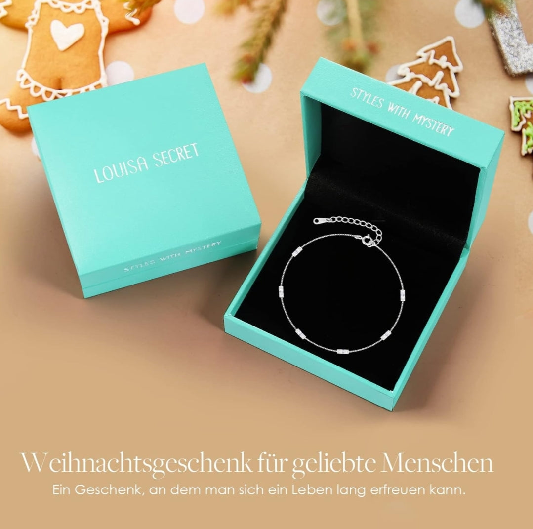 💎 LOUISA SECRET zapestnica iz srebra 925 z 5A cirkonijem, bela
