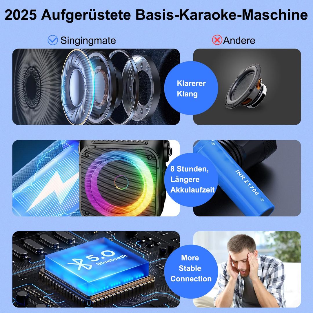 Karaoke zvočnik Singingmate s 2 brezžičnima mikrofonoma - naklikaj.si
