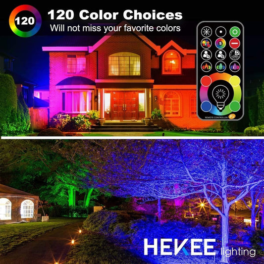 2x LED reflektor za zunanjo uporabo 50W RGBW + 2x daljinec - naklikaj.si