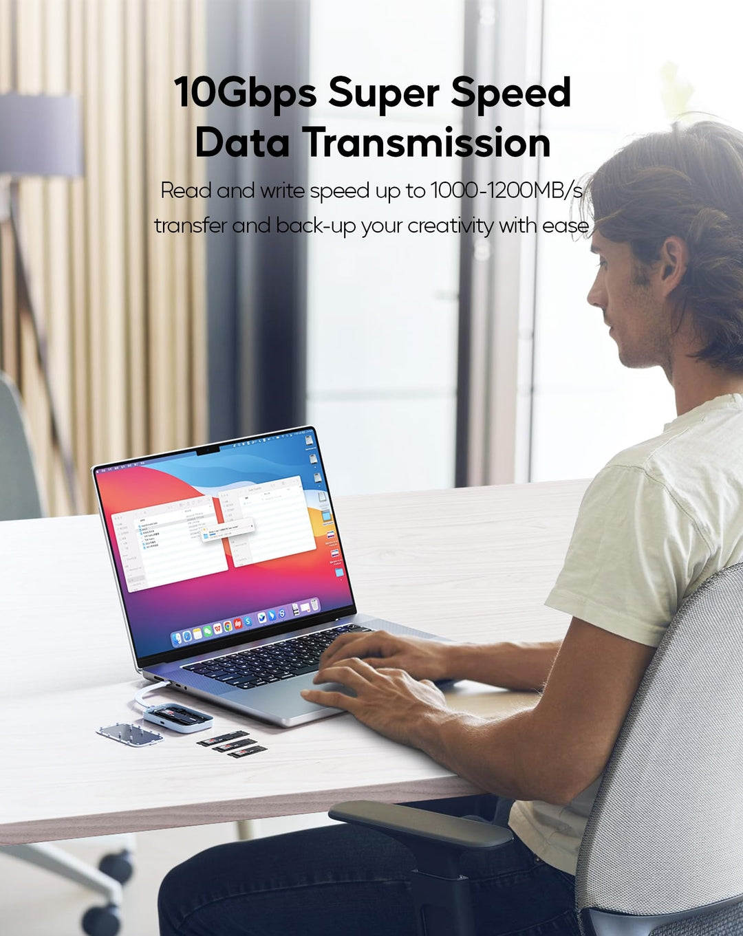 PULWTOP M2 2230 SSD ohišje z magnetnim držalom – USB 3.2, 10Gbps, 60W PD, za iPhone 15/16 ProRes snemanje