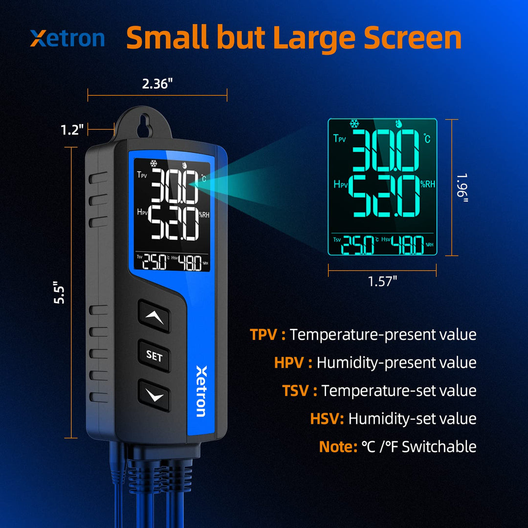 🌡️ Xetron STC-1000ProTH digitalni regulator temperature in vlage, 220V – 2 v 1