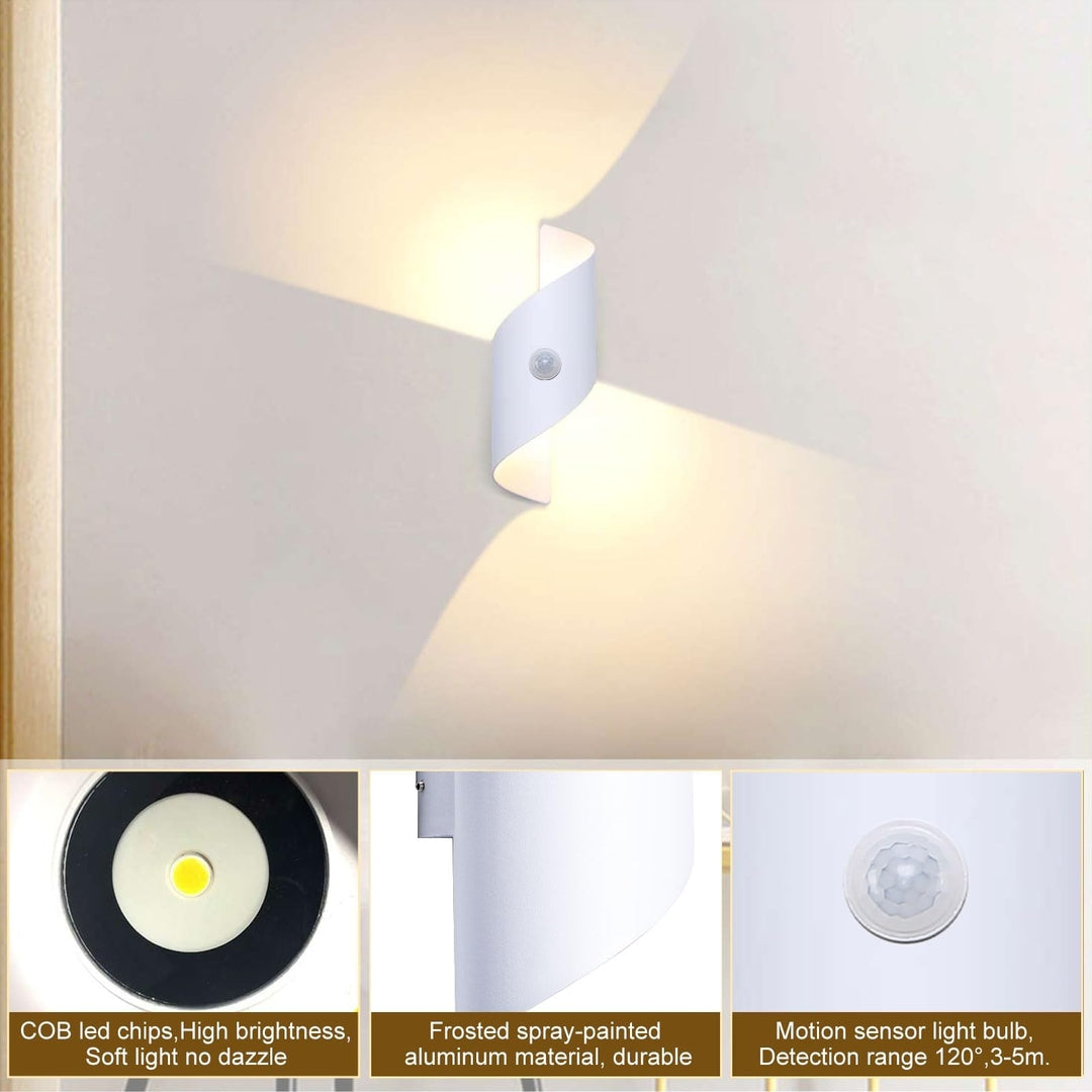 💡 LIGHTESS outdoor LED wall lamp 12W with motion sensor - white, IP66, 3000K, aluminum