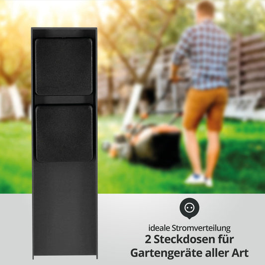 ⚡ Zunanji vrtni podaljšek z vtičnicama – aluminij, IP44, 2× vtičnica - naklikaj.si