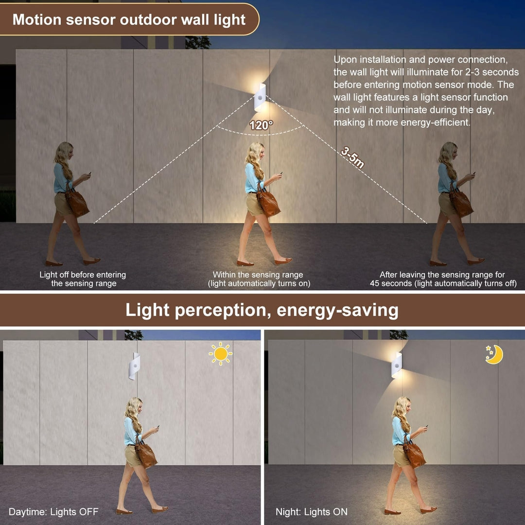 💡 LIGHTESS outdoor LED wall lamp 12W with motion sensor - white, IP66, 3000K, aluminum