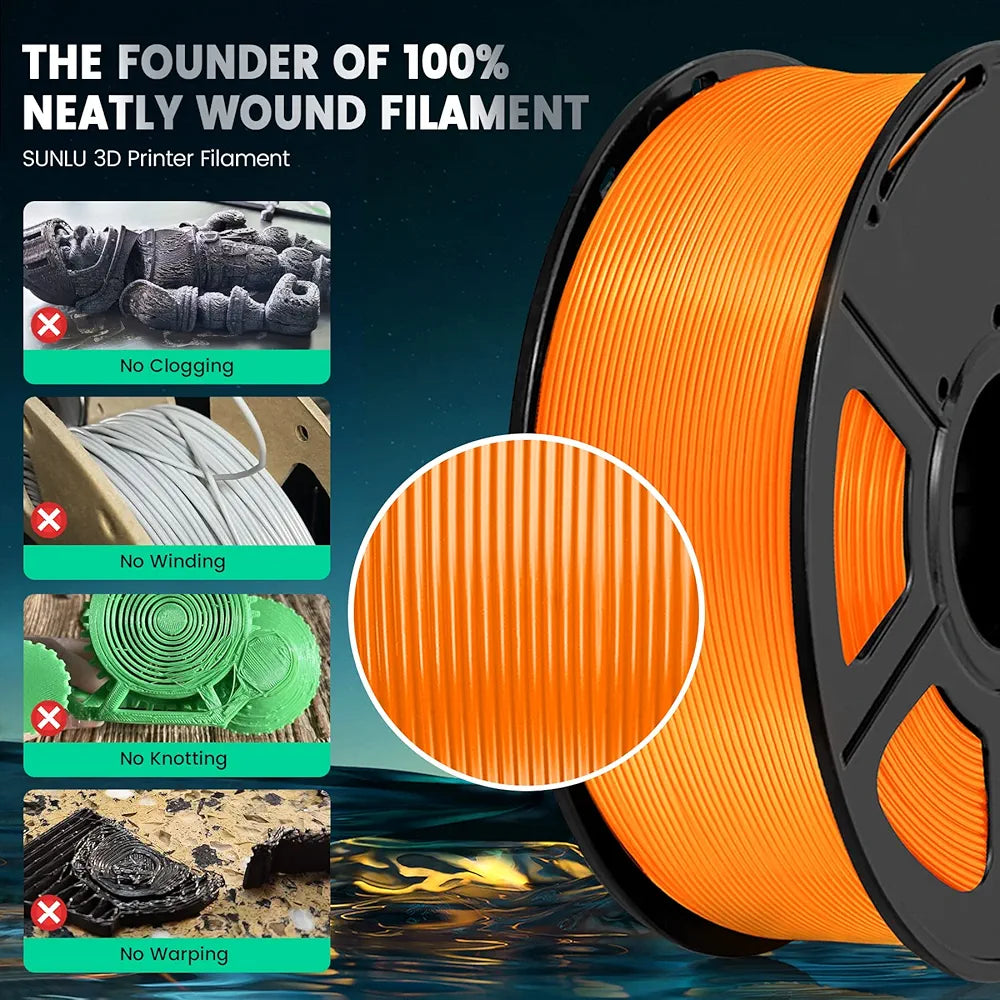 🧵 SUNLU PLA+ filament - 1.75 mm, srebrna, 1kg