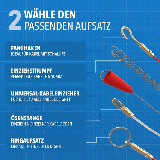 🔧 STONEREEF kabelska vlečna vrvica 30 m + 6 adapterjev