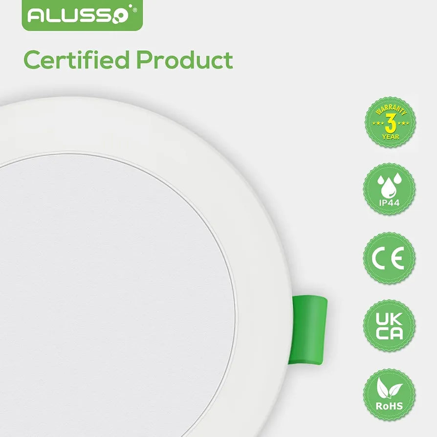 💡6x Alusso LED recessed light 5W (95mm) – white/black/nickel