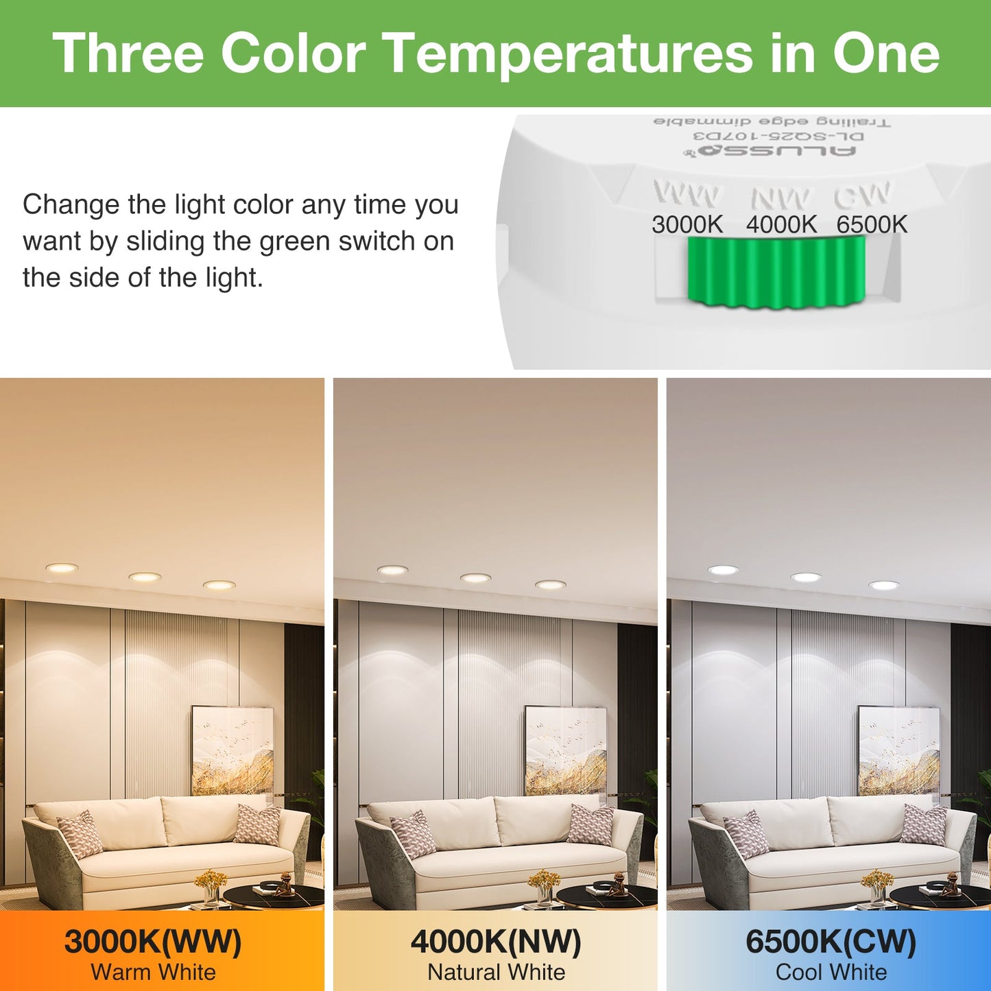 💡 10x Alusso LED recessed light 5.5W (85mm) – white