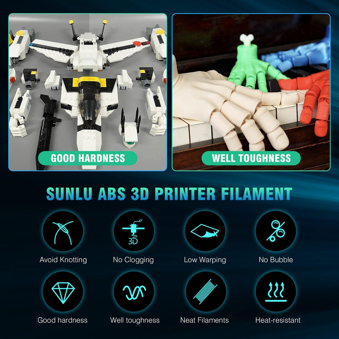 🧵 SUNLU ABS filament – 1.75 mm, črna, 1kg