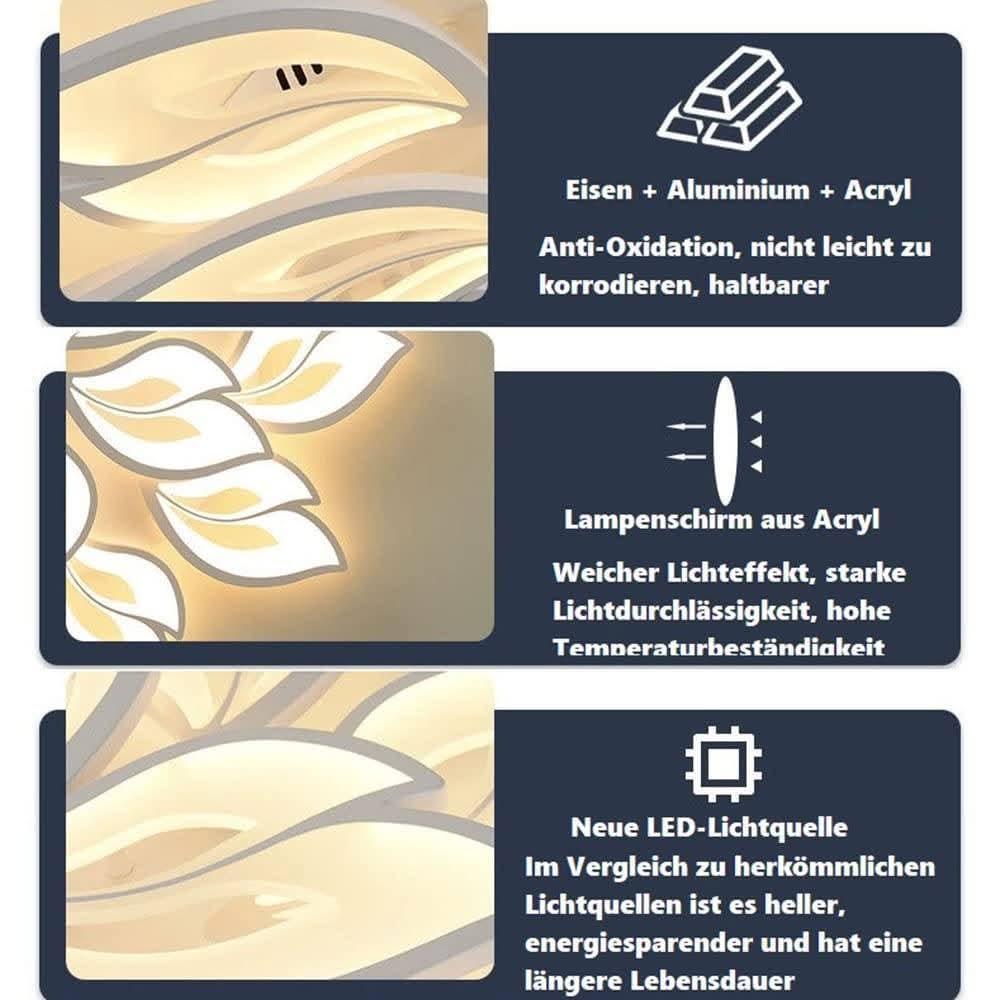 💡 Moderna pametna LED stropna svetilka v obliki cveta – 80W