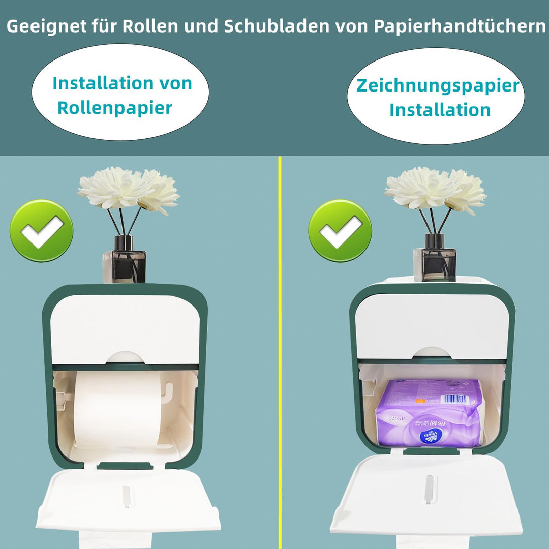 🚽 Nosilec za toaletni papir z dodatnim predalom – brez vrtanja