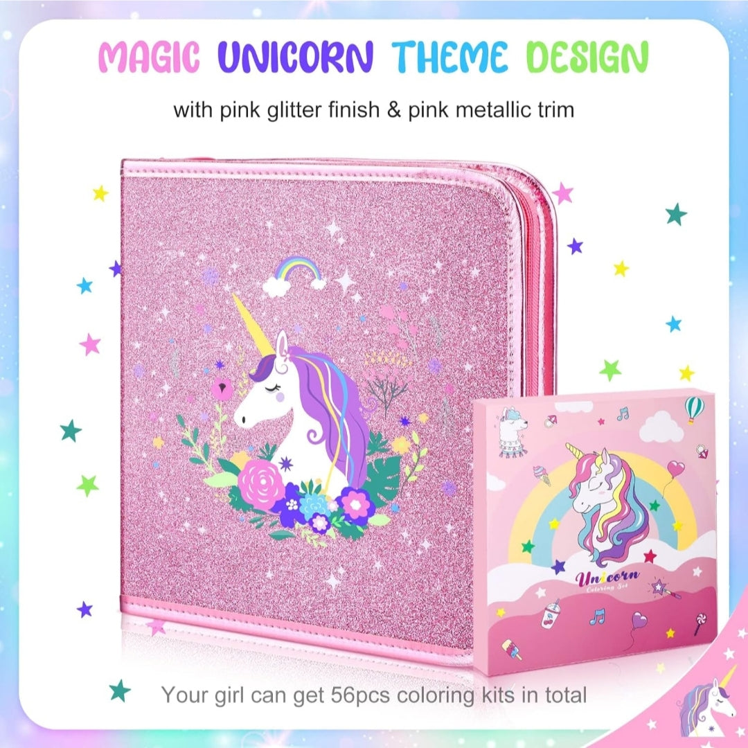 🦄Ustvarjalni set 56 delni – samorog z bleščicami