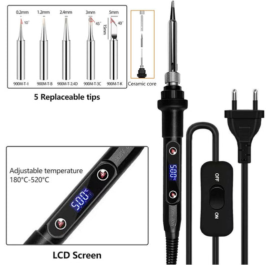 80W set za spajkanje z LCD zaslonom in nastavljivo temperaturo - naklikaj.si