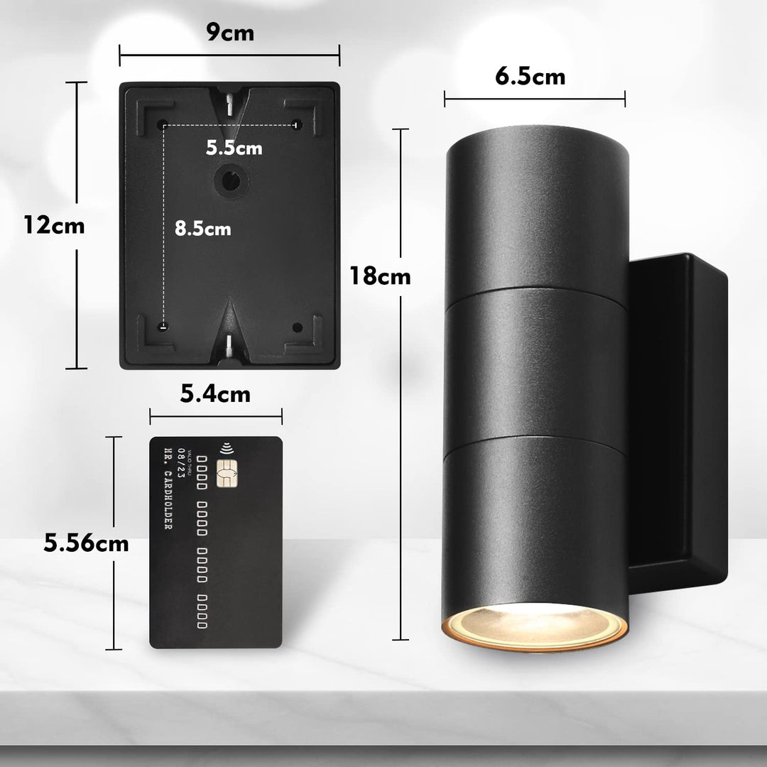 💡 CELAVY LED zunanja stenska svetilka – 2x5W, 3000K, IP65, črna