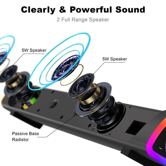 Računalniški bluetooth + USB zvočnik Sound Bar z RGB osvetlitvijo - naklikaj.si