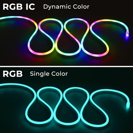 5m RGB IC Neon LED trak - USB, aplikacija, daljinec, IP67 - naklikaj.si