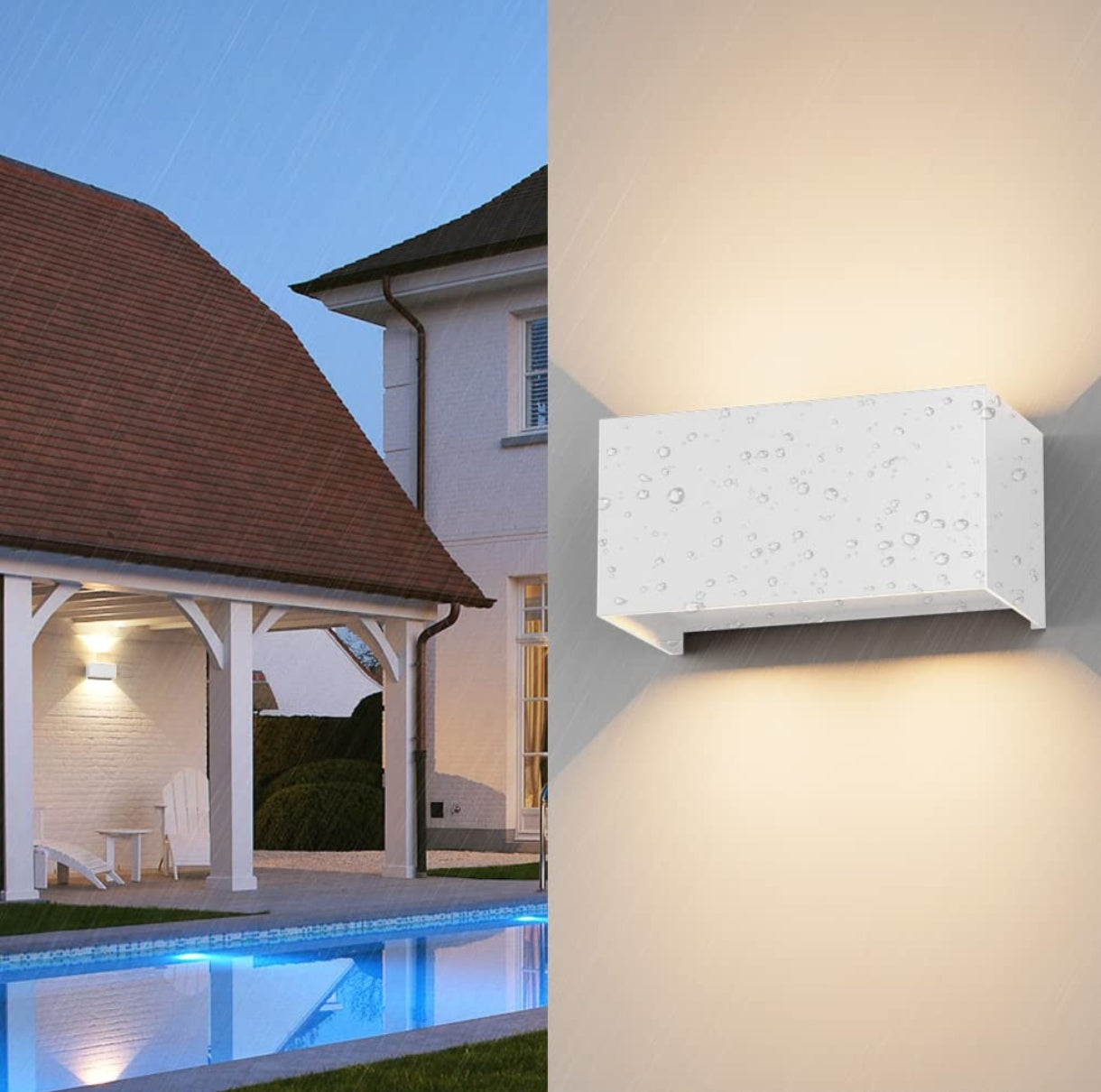 💡KLIGHTEN zunanja LED stenska svetilka 24W – bela, nastavljiv kot snopa, IP65, 3000K, aluminij