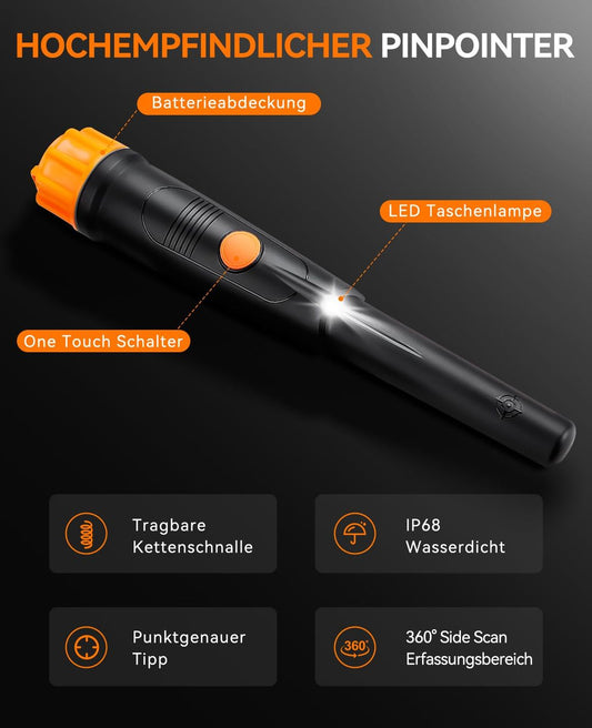 SunPow vodoodporen ročni detektor kovin Pinpointer IP68 - naklikaj.si