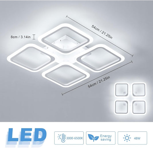 LED stropna svetilka 48W, 5400lm z daljinskim upravljalnikom - naklikaj.si