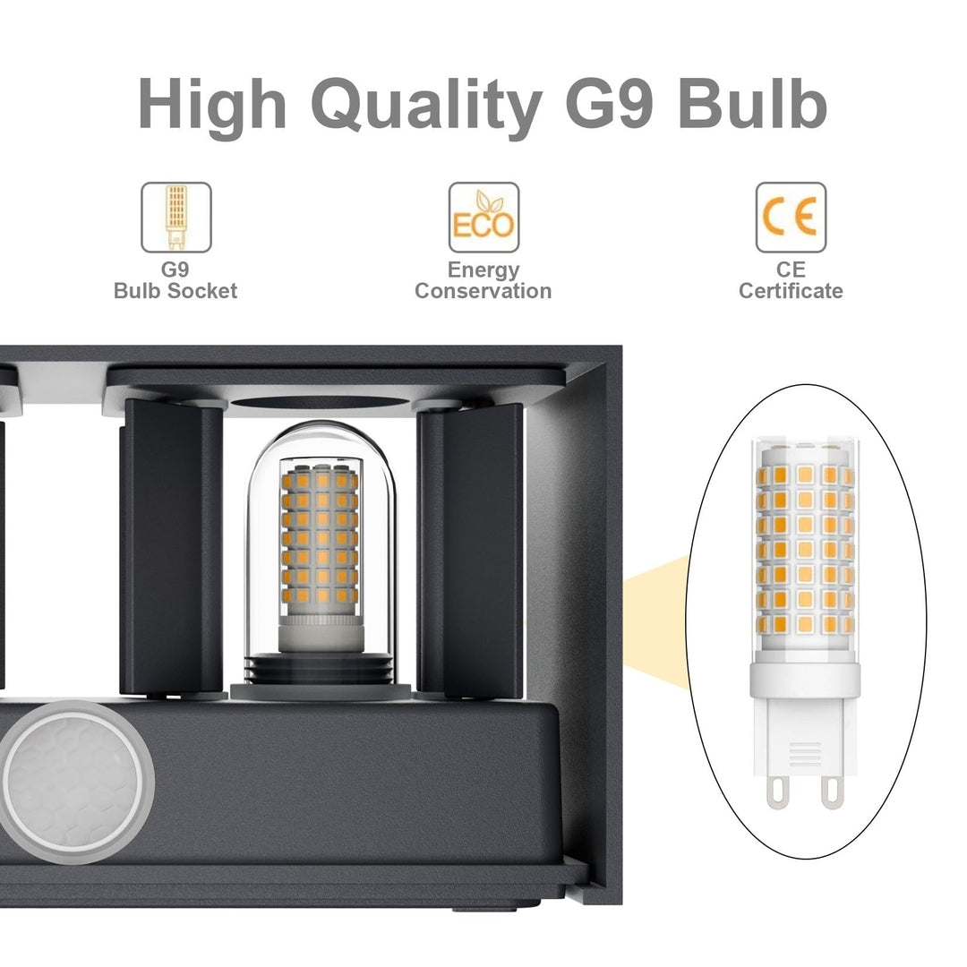 💡 KLIGHTEN zunanja LED stenska svetilka 18W(2x9W G9) s senzorjem gibanja – antracit, nastavljiv kot snopa, IP65, 3000K, aluminij