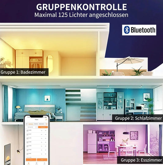 💡4x Dusktec RGB+Warm white+Alexa LED pametna vgradna luč 10W (122mm) – bela - naklikaj.si