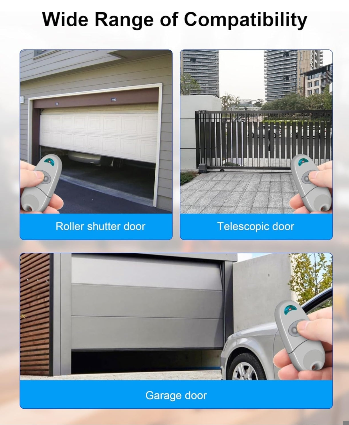 3x daljinec za garažna vrata TOP serija – 433,92 MHz, 2 gumba