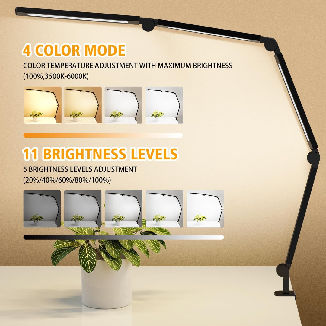 💡 AILBTON LED namizna svetilka s sponko, 3000-6500K