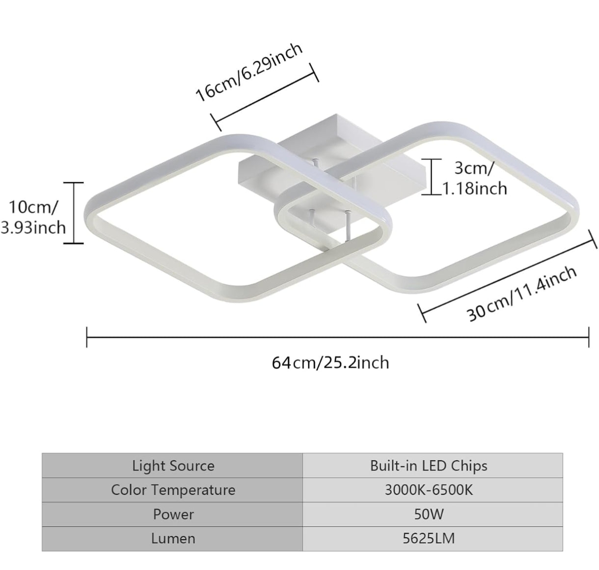 💡 LED stropna luč z daljinskim upravljalnikom 50W