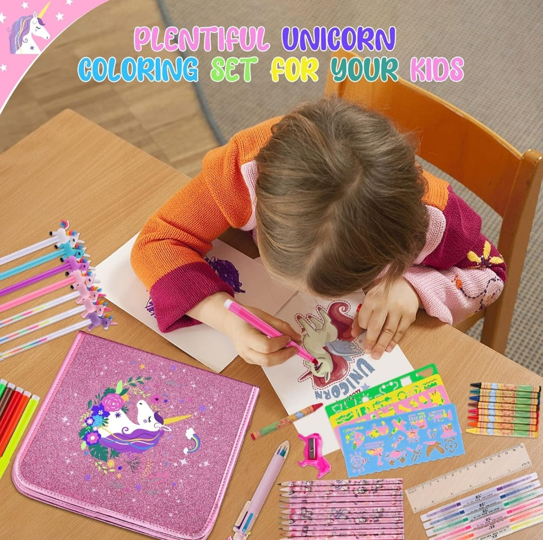 🦄Ustvarjalni set 56 delni – samorog z bleščicami