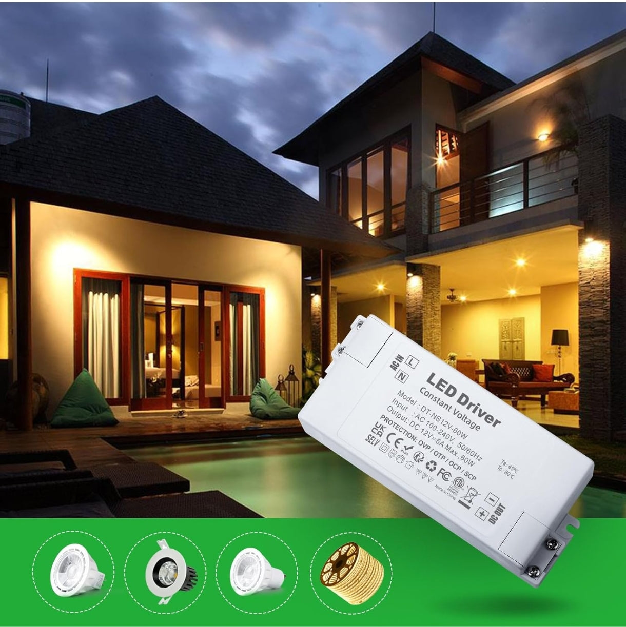 ⚡ REYLAX LED napajalnik 12V, 60W, IP20