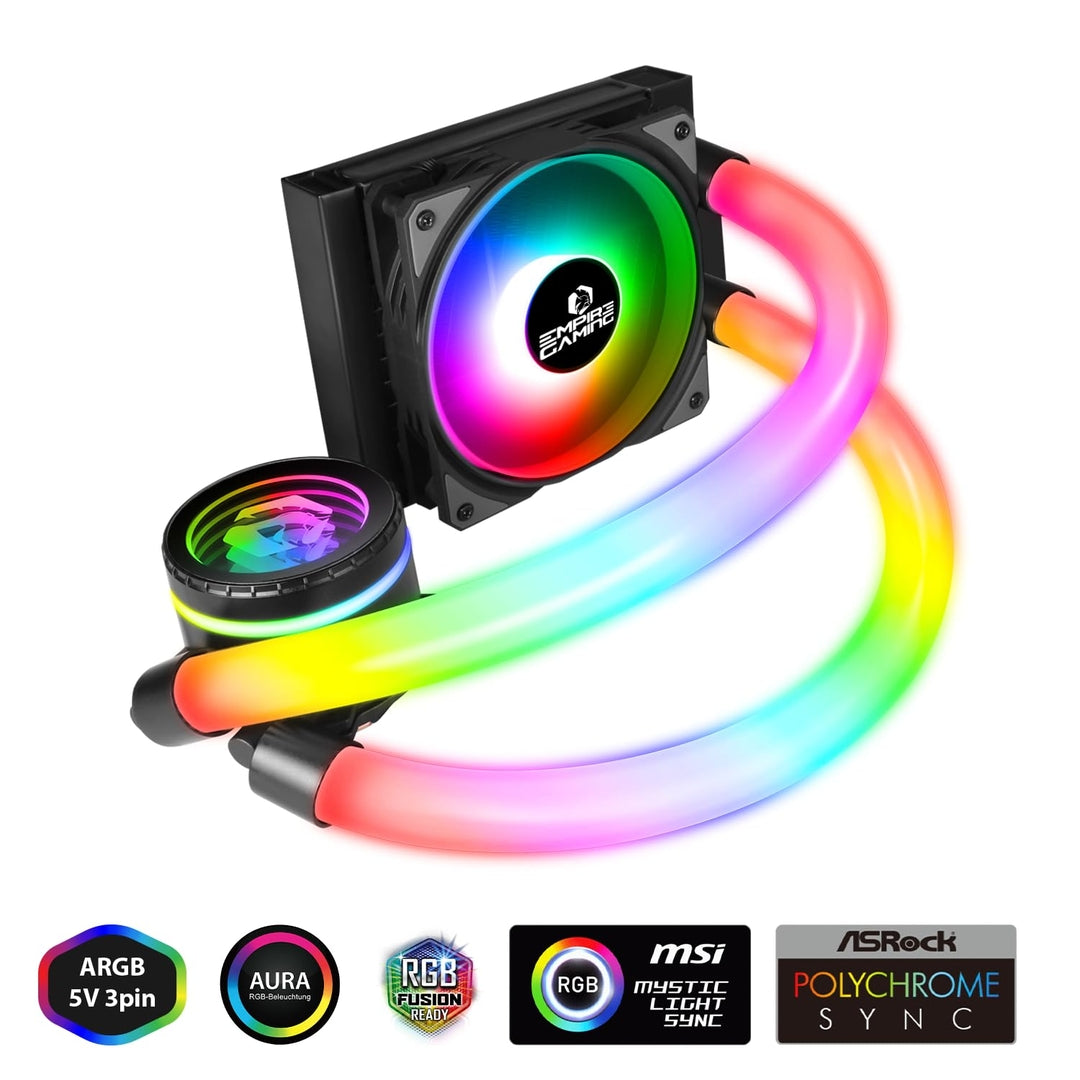💧 EMPIRE GAMING Guardian P-W120 AIO vodno hlajenje CPU – 120mm, ARGB, 3-pin 5V, Intel/AMD
