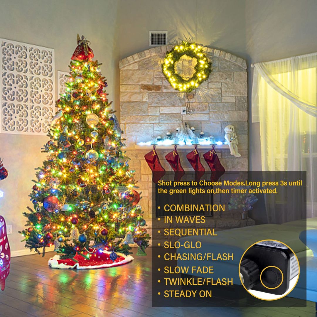 LED svetlobna veriga 20m z 150 LED kroglicami, daljinec, 8 načinov, IP65, 230V