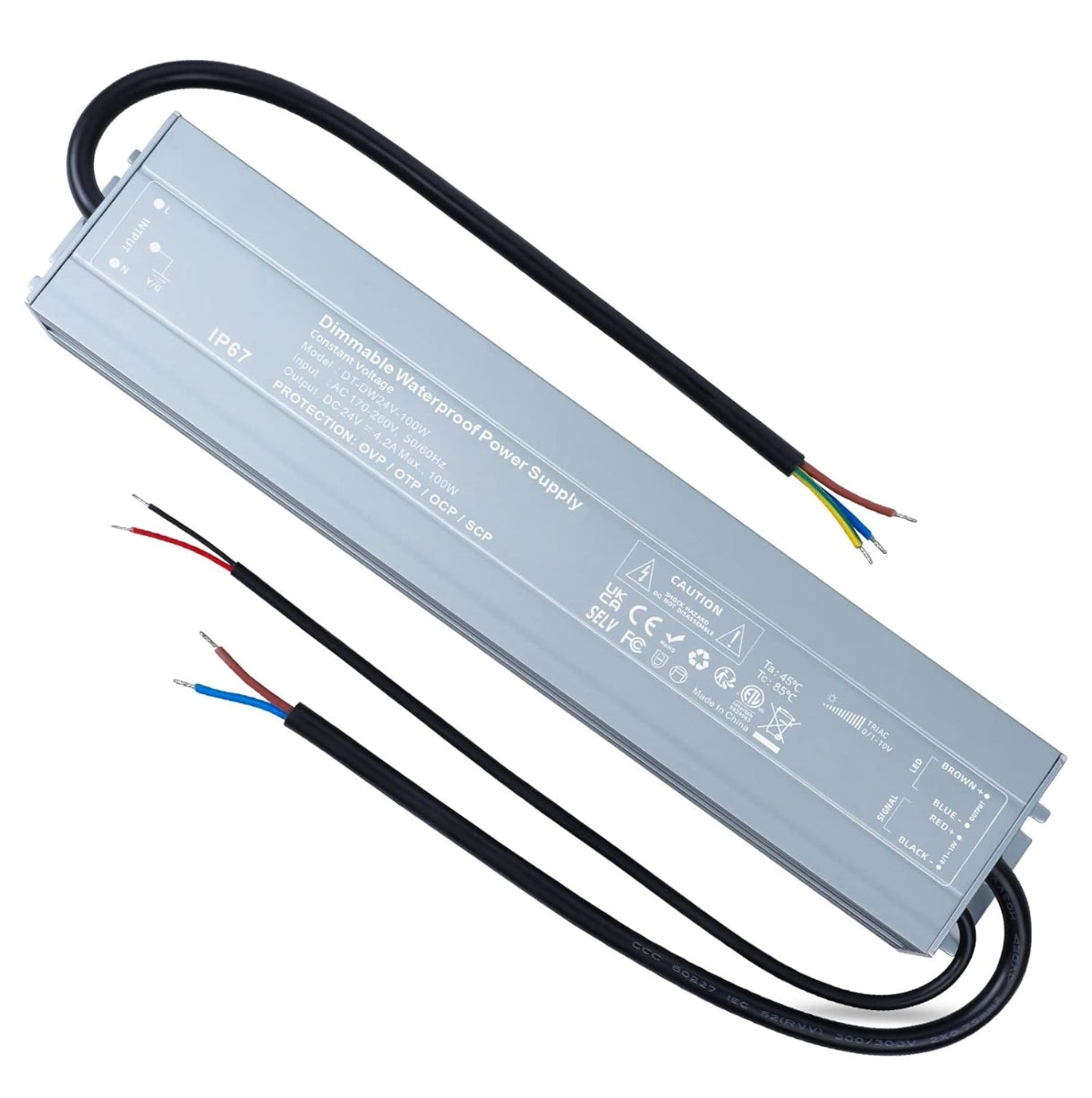 ⚡ REYLAX LED napajalnik 24V, 100W, IP67 – zatemnilni (dimmable)