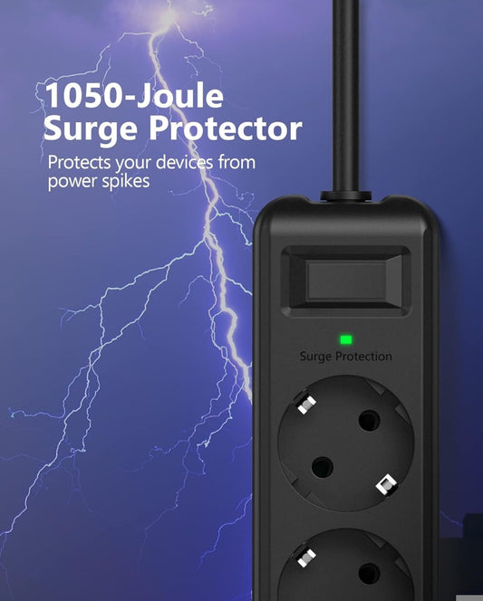 Razdelilnik z prenapetostno zaščito ter 3x USB