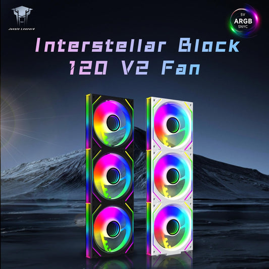 Interstellar Black V2 ARGB PC ventilator 120 mm – komplet 3 kosov (črn)