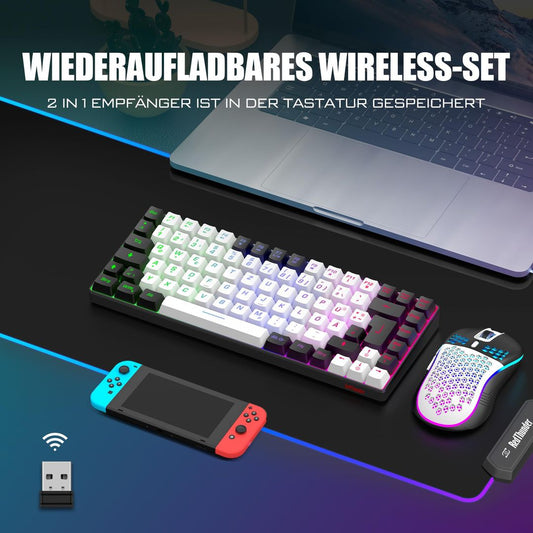 RedThunder - brezžični igralni komplet tipkovnice in miške - DE Layout - naklikaj.si