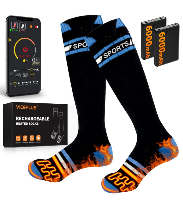 🧦 VICEPLUS električne grelne nogavice z aplikacijo in 2x baterijo 6000mAh (univerzalne)