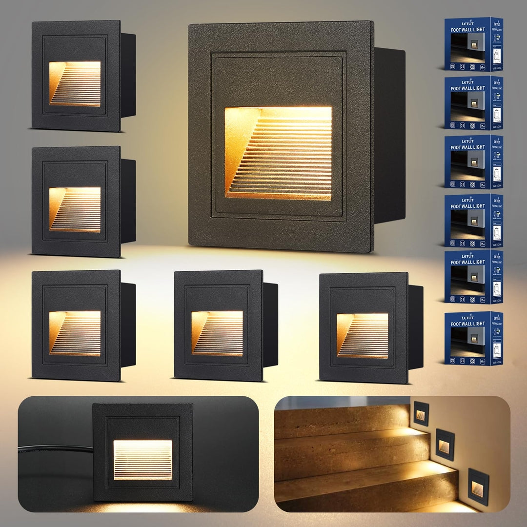 💡 LETLIT LED stair lighting - set of 6 pieces 3W 300lm (black)