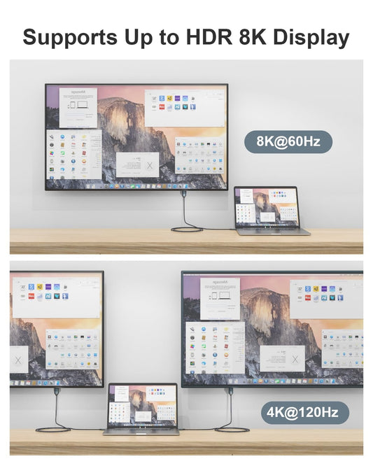 Elexlinco USB-C na HDMI kabel 8K UHD (2m, Thunderbolt 4/3 kompatibilen)