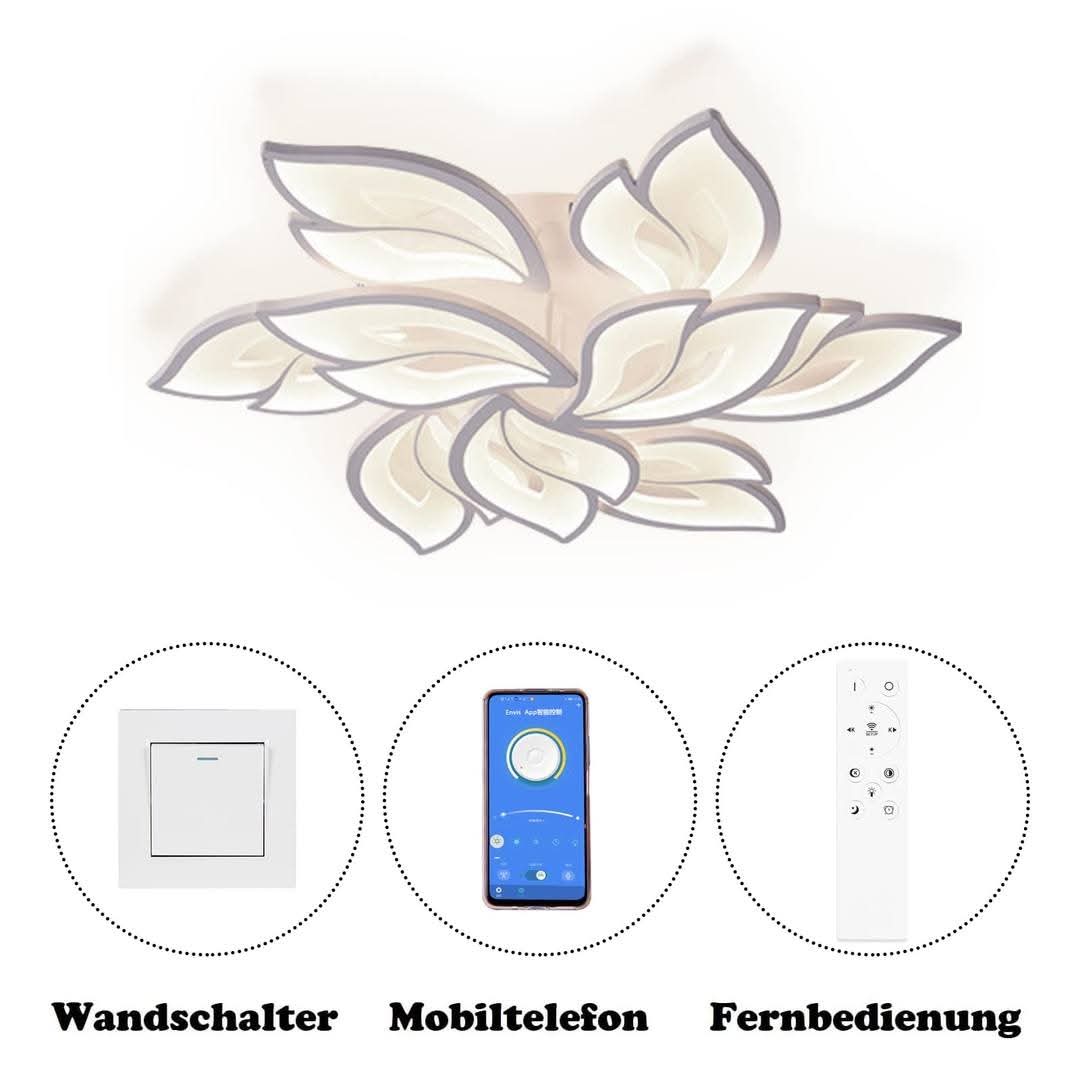 🌸 LED stropna svetilka v obliki cveta 70W-140W – moderna luč z daljincem in aplikacijo