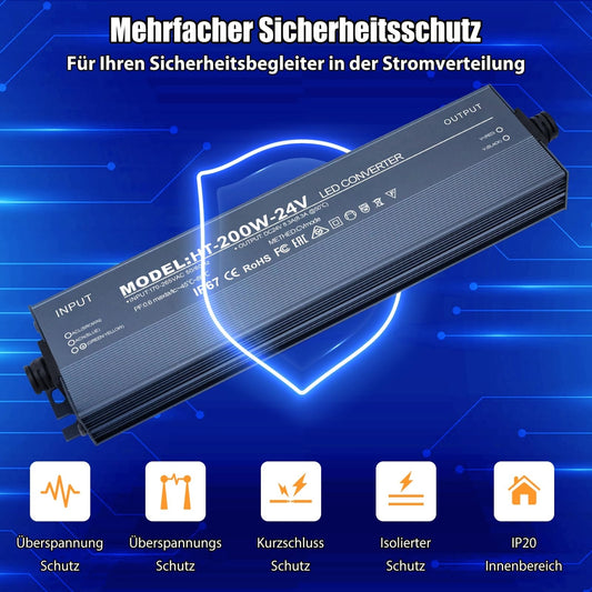 🔌 LED napajalnik 24V 200W, IP67