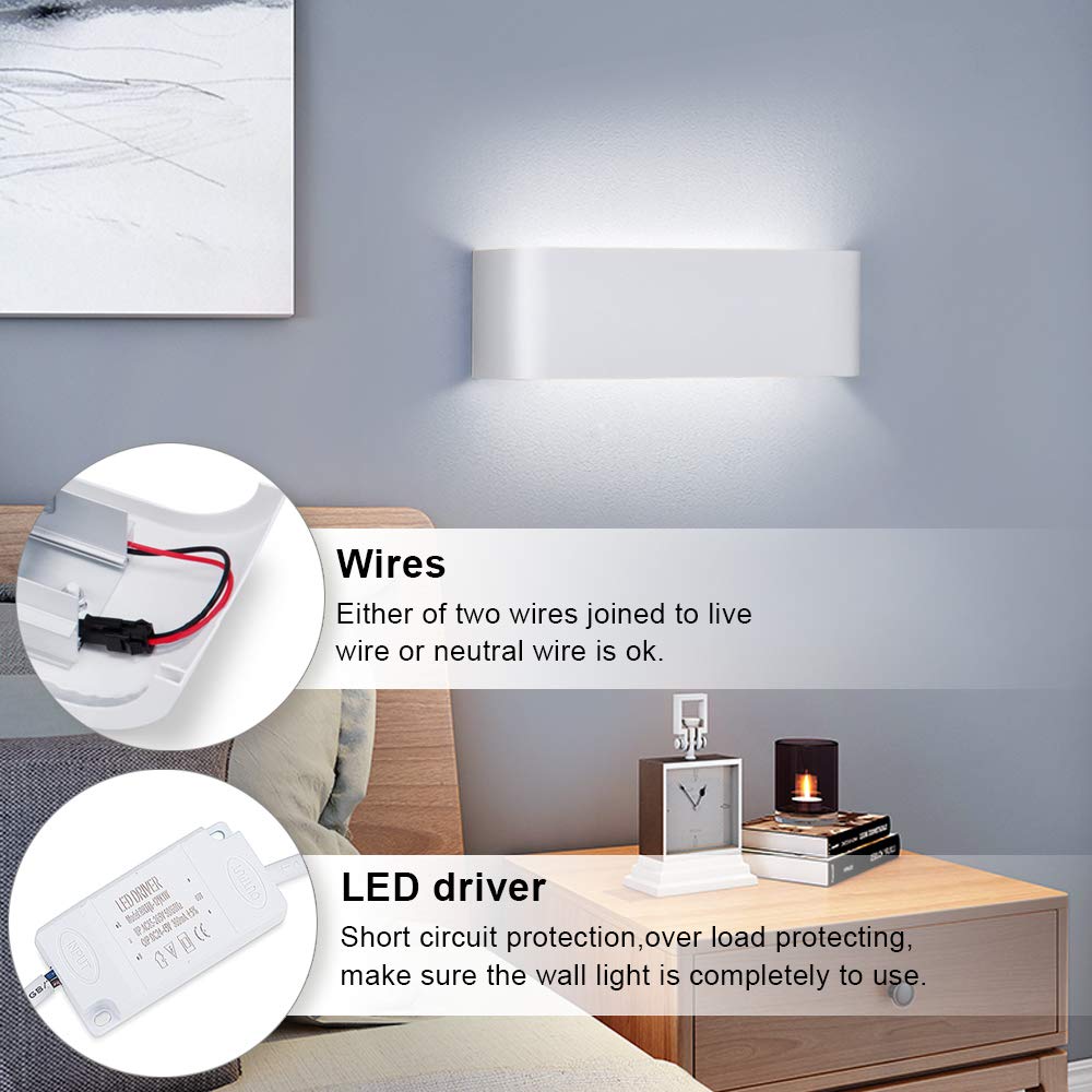 💡 LED stenska svetilka 16W, 6500K – moderna bela, 30cm