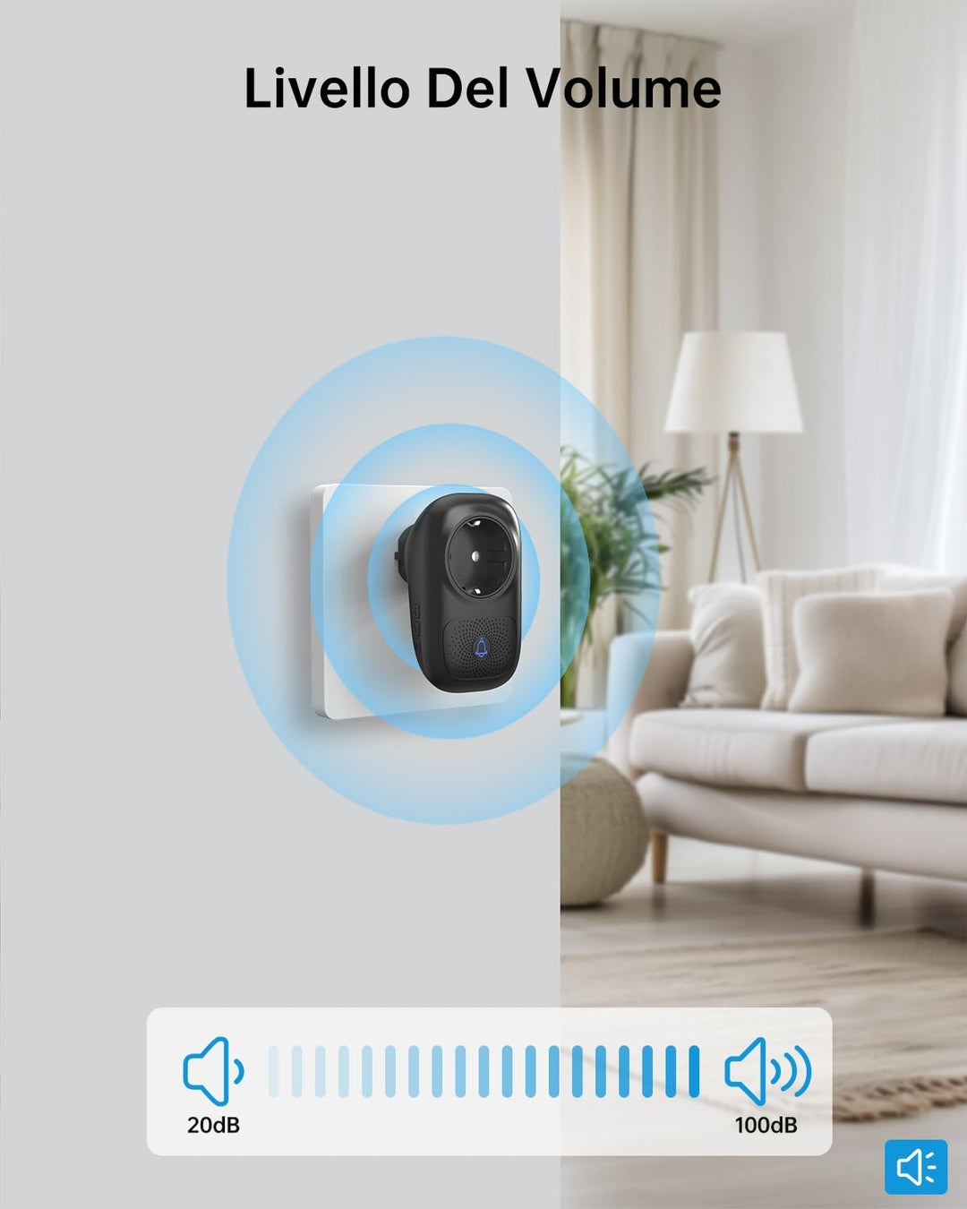 🔔 JeaTone brezžični zvonec IP55 – EU vtič, LED, doseg 150 m