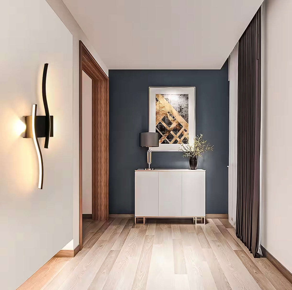 💡 LED stenska svetilka GOECO, aluminij – 59cm, 14W, 3000K