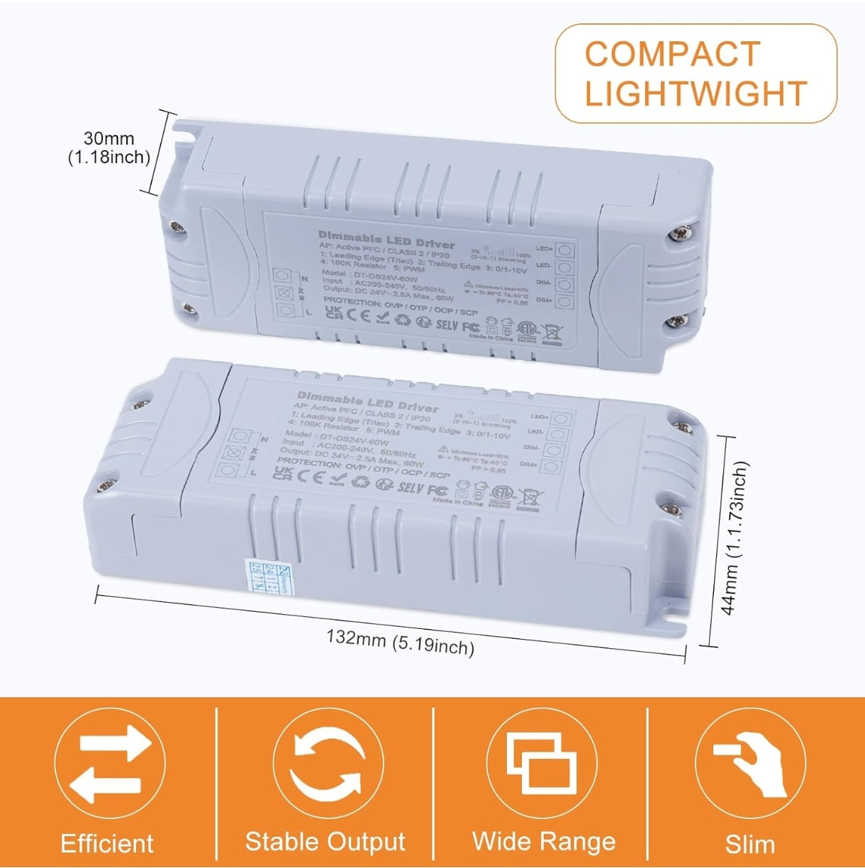 ⚡ YAYZA LED napajalnik 24V, 60W, IP20 – zatemnilni (dimmable)