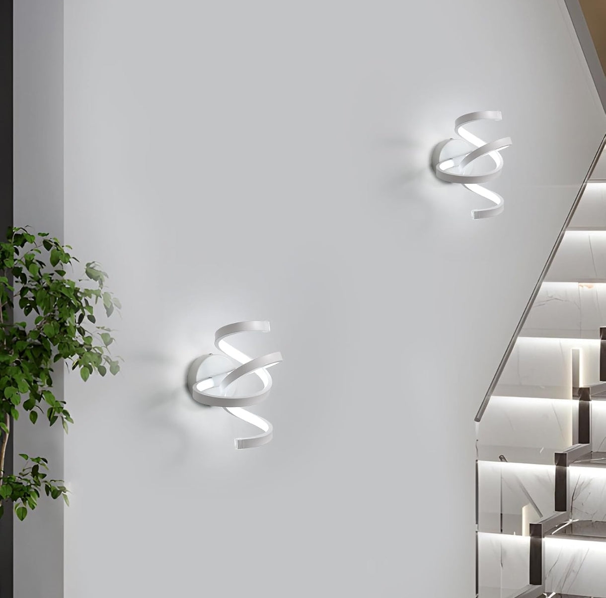 💡 Spiralna LED stenska svetilka 18W, 6500K